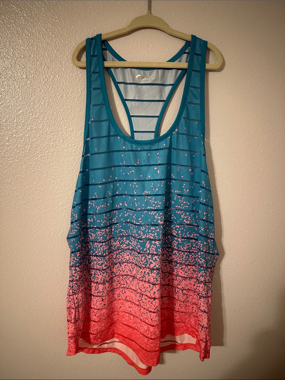 Zyia Teal to Coral Ombre Athletic Tank
